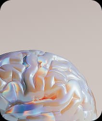 An iridescent brain representing cognitive health signals