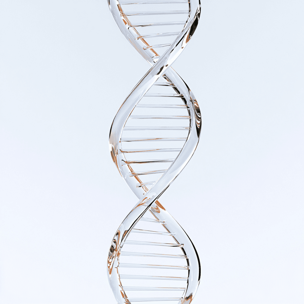 A translucent glass DNA double helix