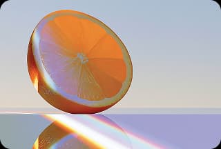 An orange slice representing biological health