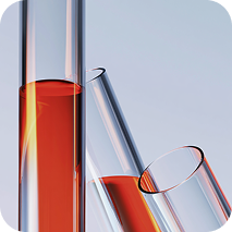 Laboratory glassware representing connected hormonal signals
