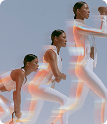 An athlete moving through progressive stages of restored capacity
